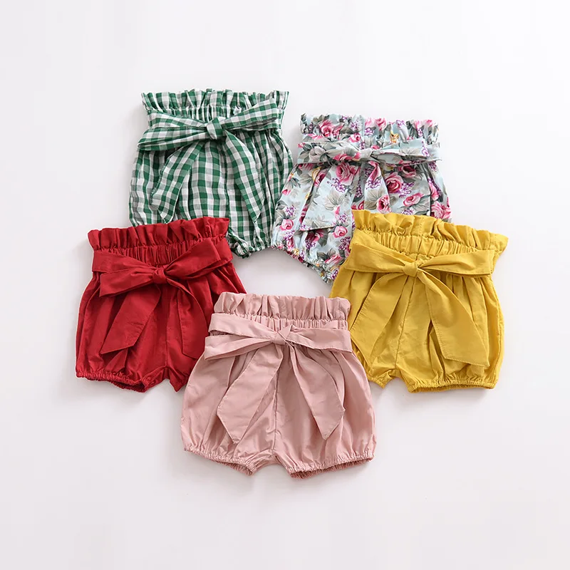 

2021 New Toddler Infant Baby Girls Boys Cotton Shorts PP Pants Nappy Diaper Covers Bloomers Bandage Elastic Waist Shorts