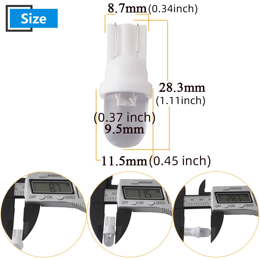 100 шт. 12 В RGB T10 R светодиодные лампы W5W 194 дорожное освещение габаритные огни для
