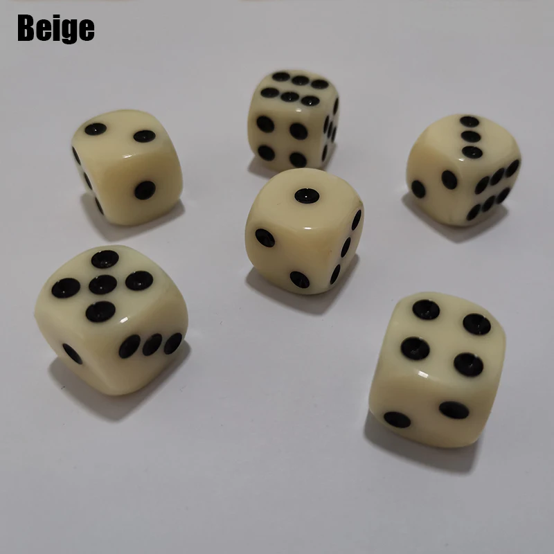 Beige Новые 10 шт. переносные игральные кубики 16 мм твердые цветные Угловые кости 6 сторонних кубиков игральные настольные игры вечерние Семейные забавные питьевые кости - Цвет: Beige