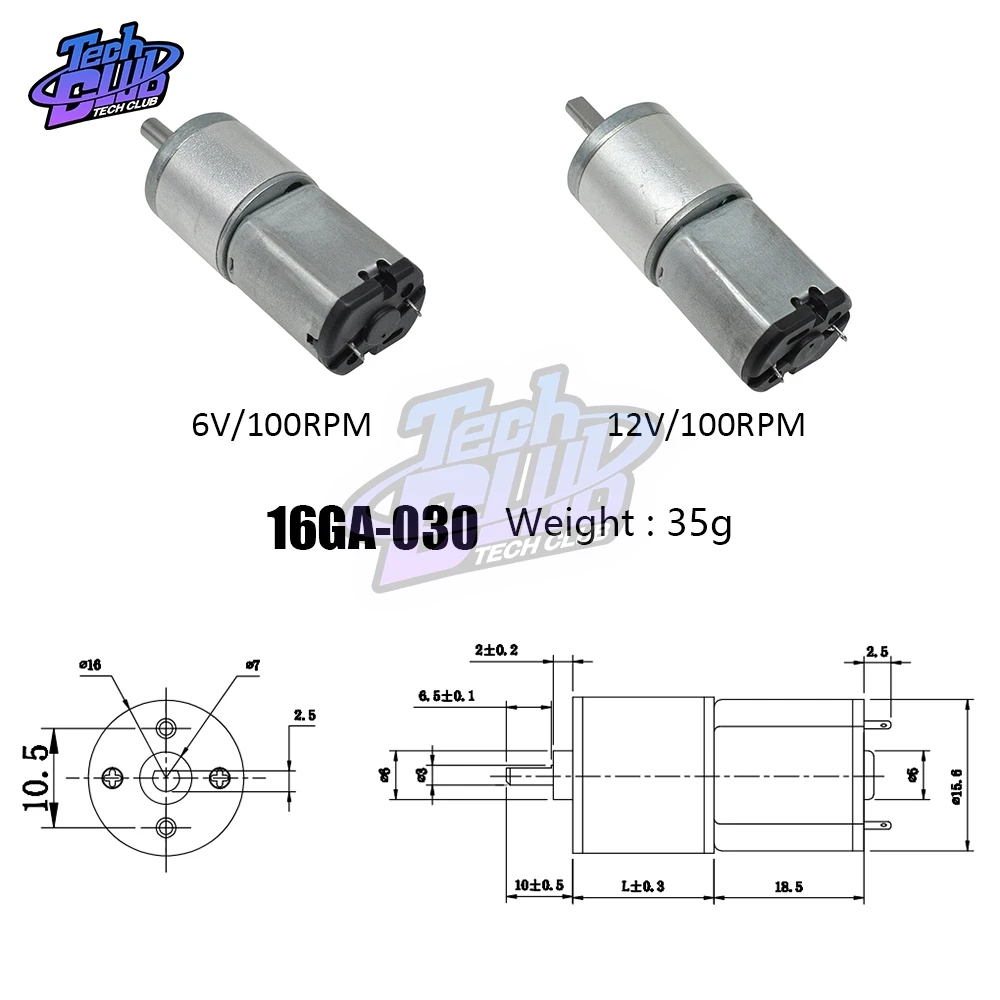 Миниатюрный редукторный мотор Шестеренчатый двигатель с металлической коробкой