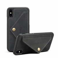 leather card slot phone shell for iphone x xr xs max 6 6s 7 8 plus drop protection shell