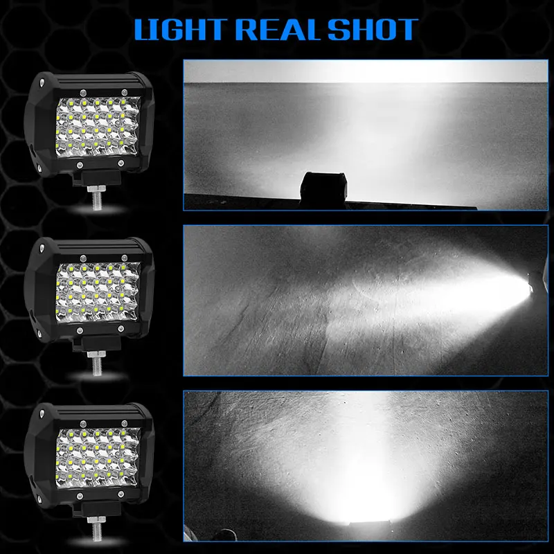 

Car Work Lamp Offroad Light Universal LED Cars Boat 4" 72W