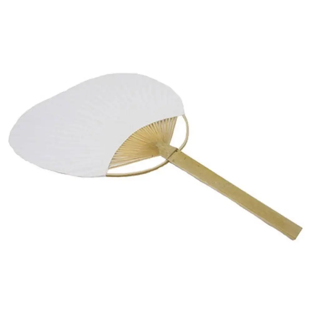 

1Pcs Pai Pai Bambu Pure White Bamboo Handle Blank Calligraphy White Fan Fan Summer Group Blank Cooling Tools Painting E4H5
