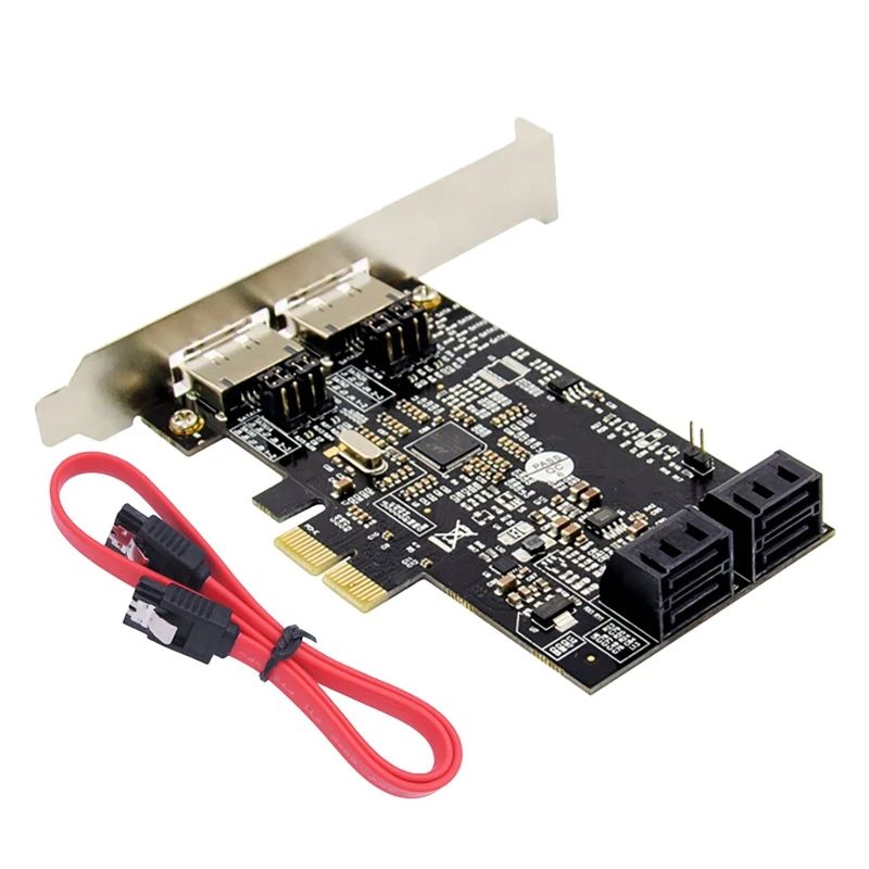 

PCIE to 4-Port SATA3.0 Marvell 88SE9230 6Gbps Disk Acceleration RAID Array Card for IPFS Mining SATA Device Expansion