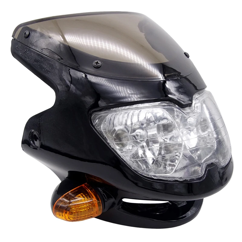 Универсальная фара для Кафе Racer Custom с двойным световым мотором черная