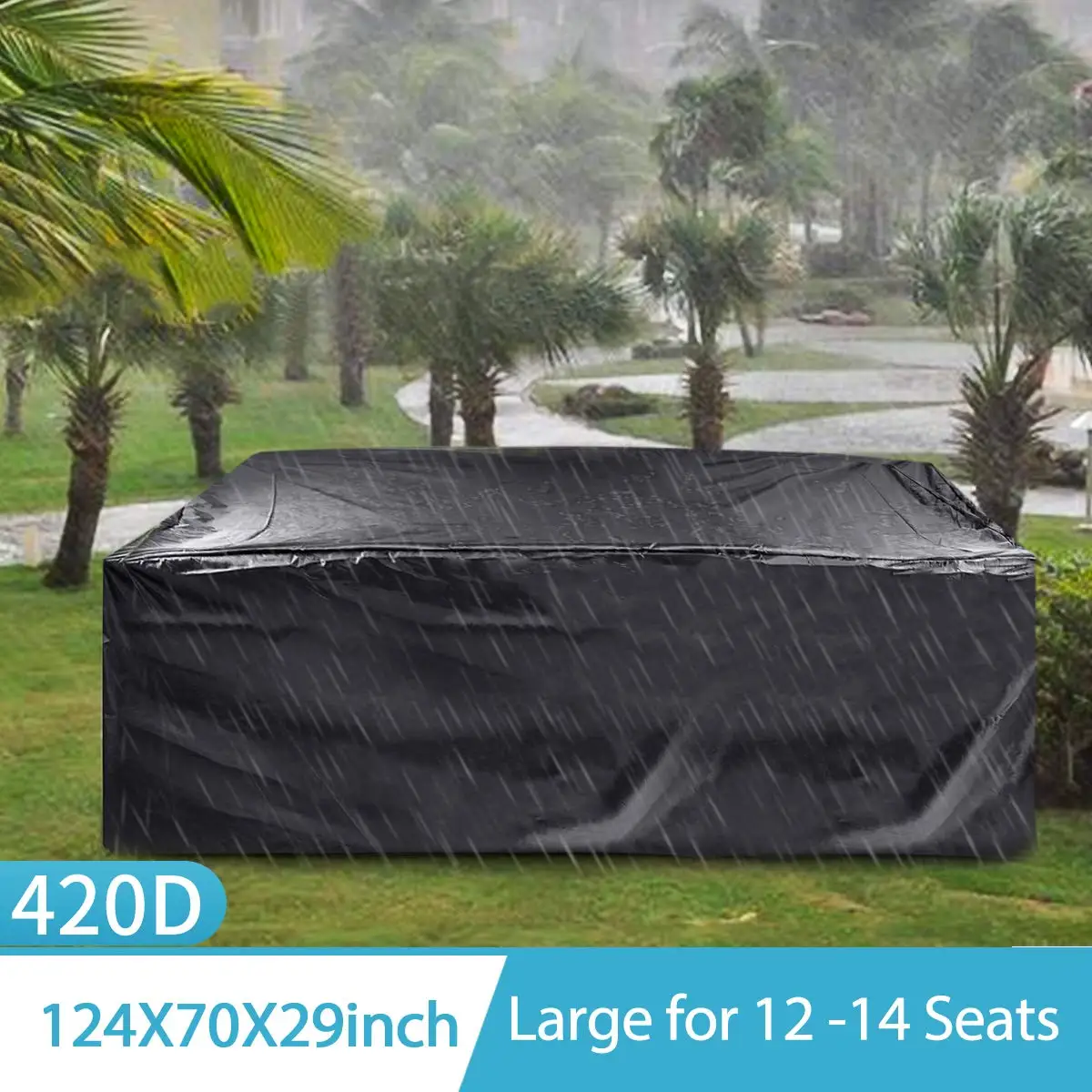 

Waterproof Furniture Cover 420D/600D Oxford Polyester Rectangular DustProof Table Rain Snow Cover Outdoor Garden Patio Cover