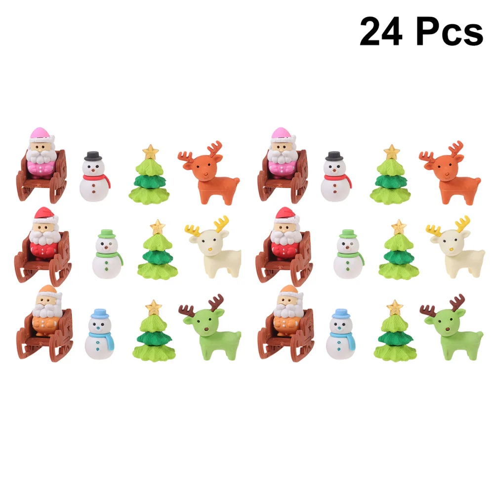 

3Pcs Adorable Erasers Christmas Snowman Favors Gifts School Supplies Stationery for Students Children