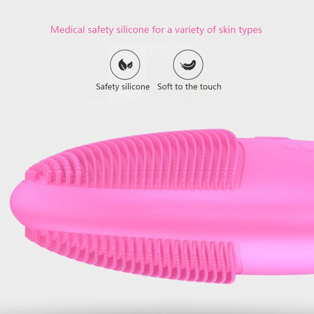 Top Quality USB Facial Cleansing Brush Sonic Vibration Mini Face Cleaner Silicone Deep Pore Cleaning Electric Waterproof Massage |