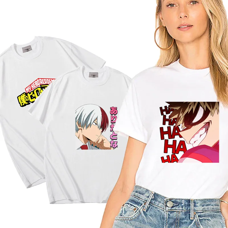 

2021 Casual T-shirt my hero academia game Japanese Anime Short Sleeve t shirt Pure Cotton Cartoon Cute Men/Women Top tshirt