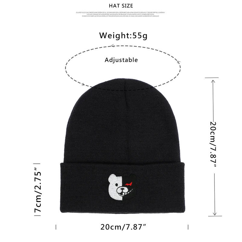 Трикотажная шапка с принтом из аниме данганронпа для мужчин и женщин зимняя