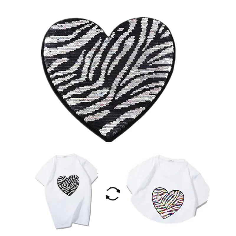 Патчи с блестками нашивки принтом зебры меняющие цвет AB патчи для одежды