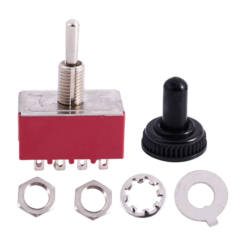 

AC 250V 2A 125V 6A on/off/on 4PDT Toggle Switch with Waterproof Boot
