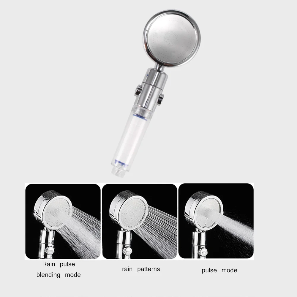 

Shower Head Adjustable 3 Modes High Pressure Stone Stream Handheld SPA Shower Nozzle With Negative Ion Activated Ceramic Balls