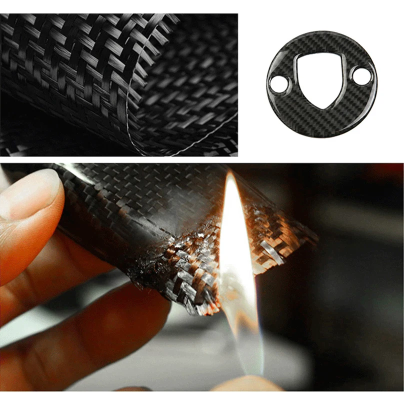 1Pcs Carbon Fiber Steering Wheel Cover Sticker for Porsche Cayenne Macan Panamera 911 718 971 970 | Автомобили и мотоциклы