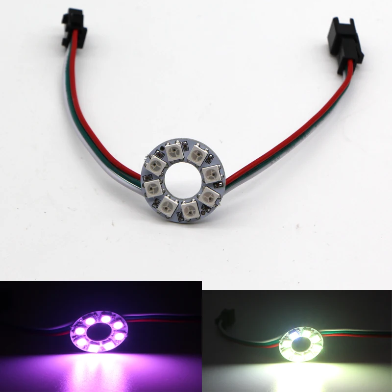 

Пиксельное индивидуально адресуемое кольцо WS2812b, 8-45 светодиодов, 5 в постоянного тока, лампа для компьютерного шасси, автомобильный мотоциклетный декоративный источник света