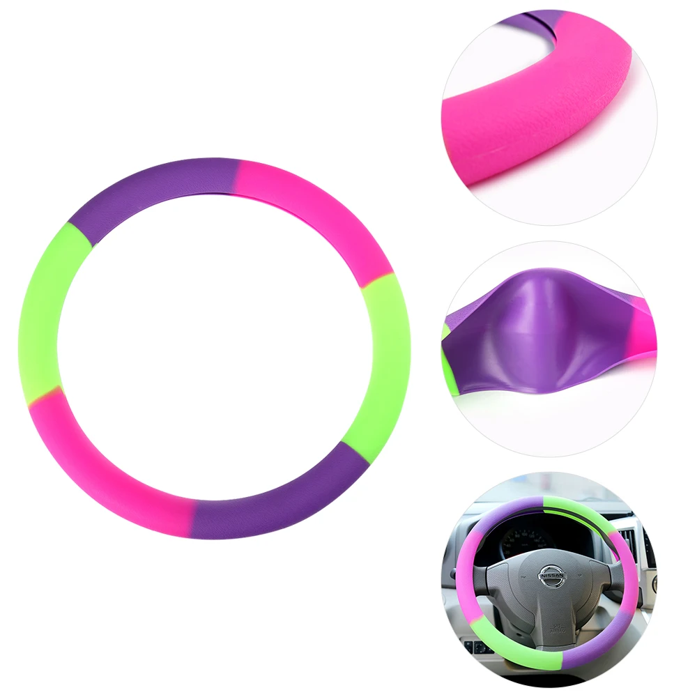 

RYHX Car-styling Skidproof Wear-resisting Silicone Steering Wheel Cover Car Interior Accessories 33-38CM Diameter for Man Women