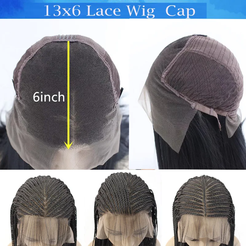 Синтетический 13x 6 парик на сетке спереди с естественной линией волос плетеные
