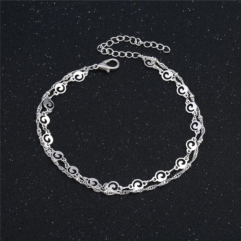 

Bohemia 925 Silver Anklet Foot Jewelry Women Ankle Leg Jewelry Fashion Summer Beach Statement Chain Anklets AB102