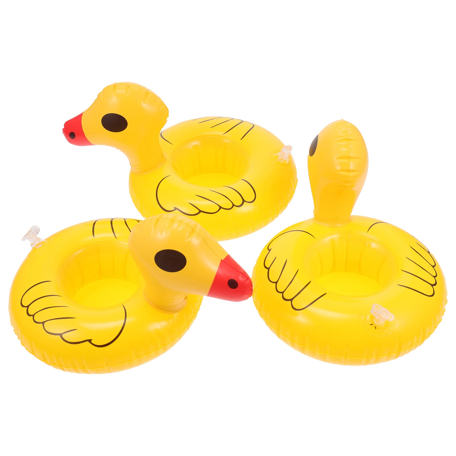 

1 Set 12Pcs Inflatable Cartoon Duck Shape Coasters Cup Pads Plates (Yellow)