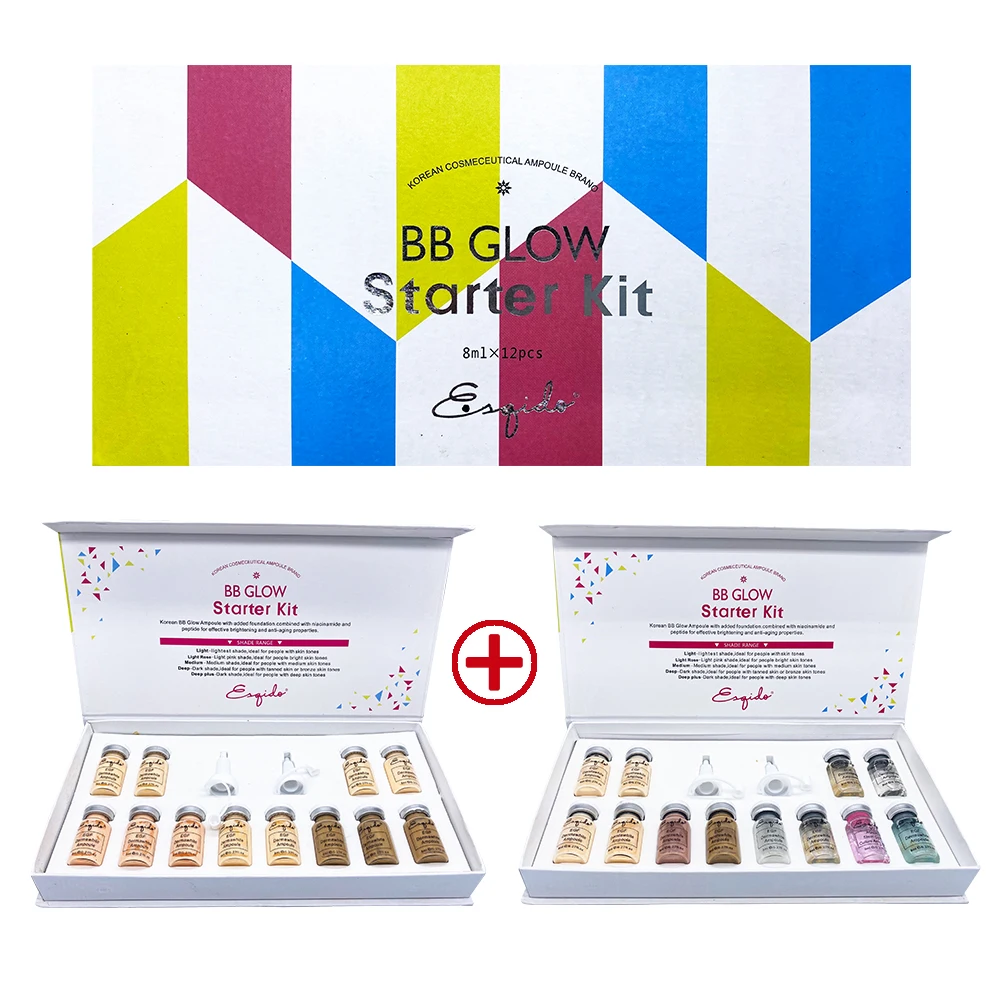 

12pcs Ampoule BB Cream Glow Stayve Mixing Makeup kit Anti-aging Serum Meso White Brightening Natural Microneedle serum Treatment