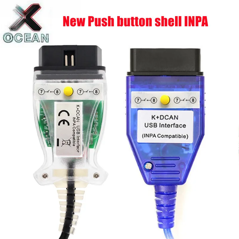 Новый дизайн переключателя для BMW INPA K + DCAN FTDI чип OBD2 считыватель кодов с кнопкой USB
