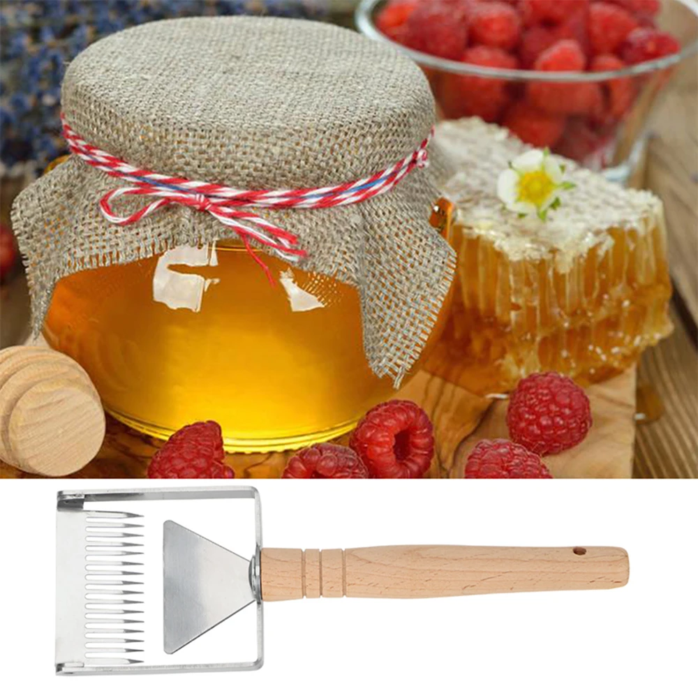 Скребок для удаления меда с деревянной ручкой инструмент из нержавеющей стали