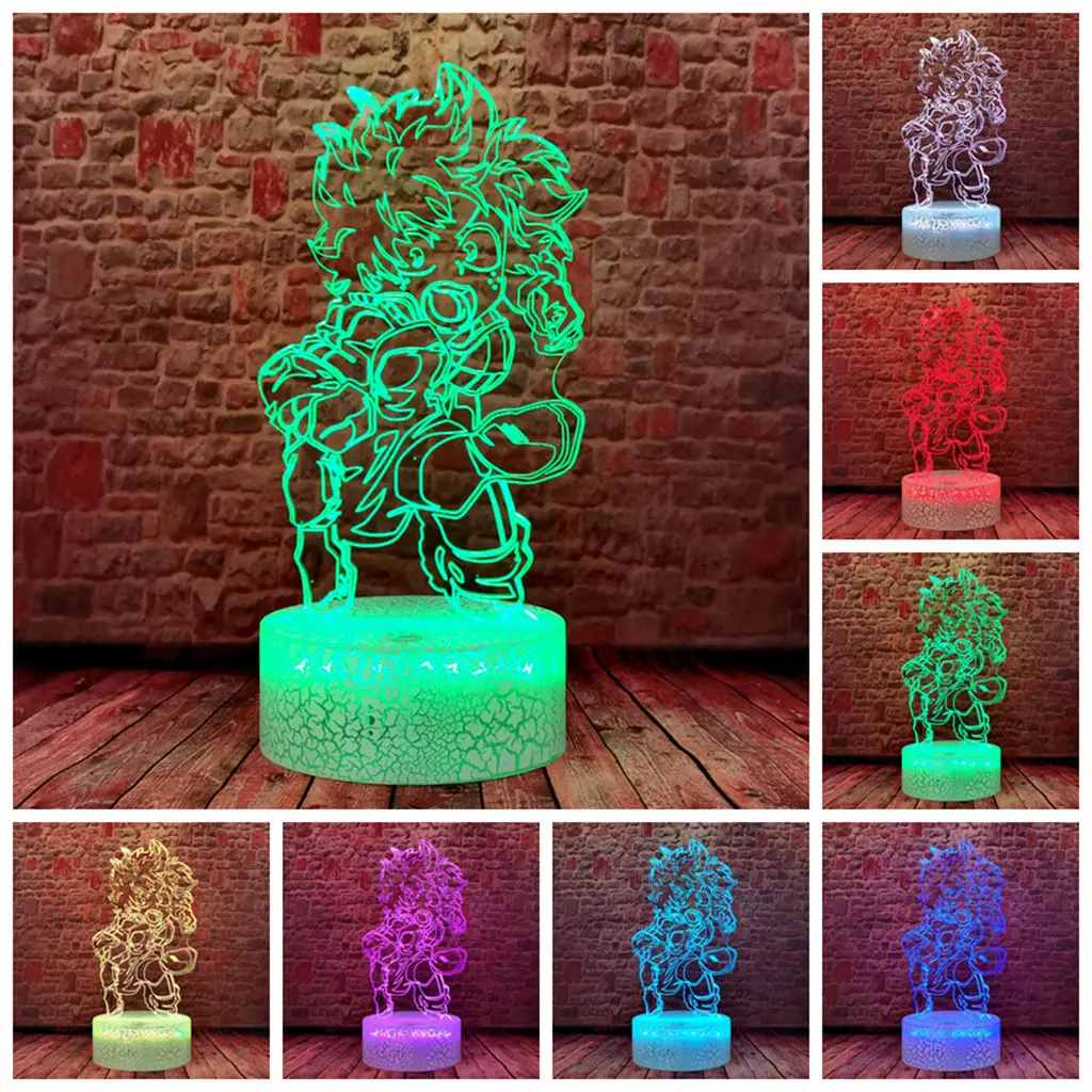 

Модель моя Академия героев, 3D иллюзия, светодиодный ночник в стиле аниме, 7 цветов, спящий свет, дэку, экшн-фигурки и игрушки для детей