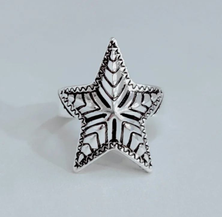 Bijoux boêmio винтажный prata esterlina grande estrela anéis de noivado feminino meninas presentes festa anillos 2020 | Украшения