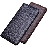 crocodile grain genuine leather magnetic holder cover case for xiaomi oppo realme narzo 30 5goppo realme q3 pro phone case capa
