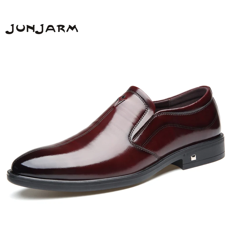 JUNJARM/Новинка 2020 года Сезон весна Модные мужские туфли оксфорды в деловом стиле