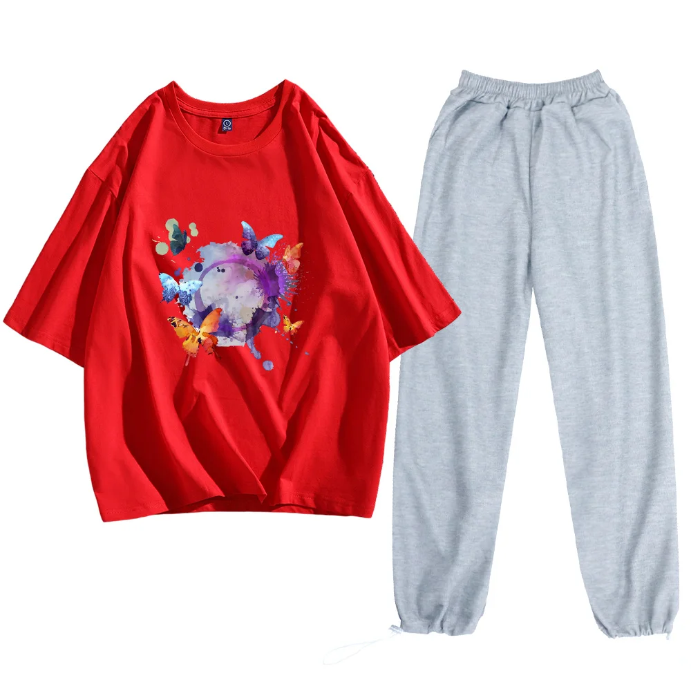 

Fashion Cute Sweatpants Korean Butterfly Tshirt Cotton Joggers Pants Vintage Oversized Casual Loose Unisex Goth Half Sleeve Tees