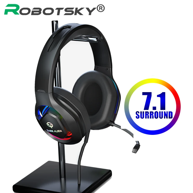 

7.1 Wired Headphones Uirtual Surround Sound Bass Stereo Over-Head Earphone With Microphone Noise reduction Wired Headset For PC