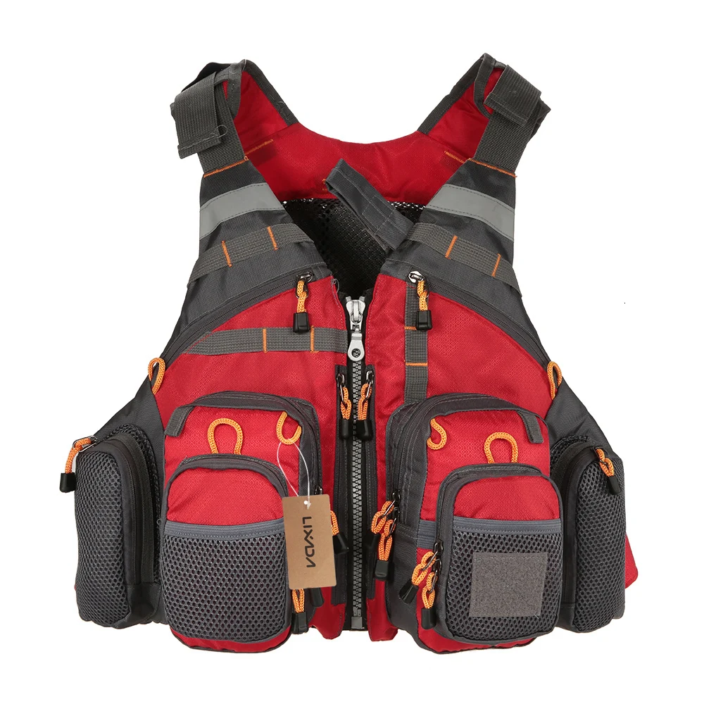 Fly Fishing Vest Регулируемый сетчатый мутил карманный уличный спортивный спасательный