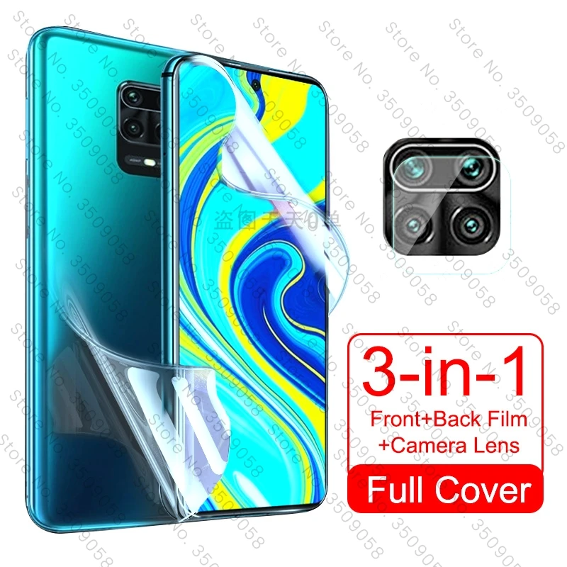 Мягкая Гидрогелевая пленка для xiaomi poco x3 redmi note 9s 9 pro защита объектива переднего и