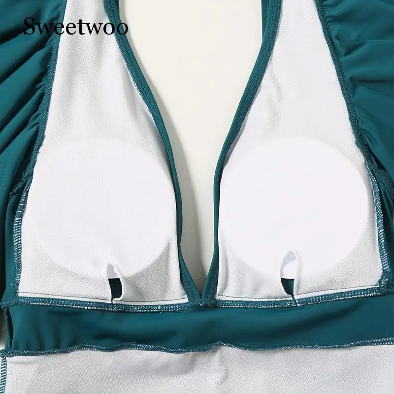 Зеленый сексуальное бикини 2020 Mujer женский купальник для женщин с оборками ванный