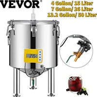 vevor brew fermenter bucket 304 stainless steel 15l 50l wine pot high sealing for beverage dairy brewing promoting fermentation