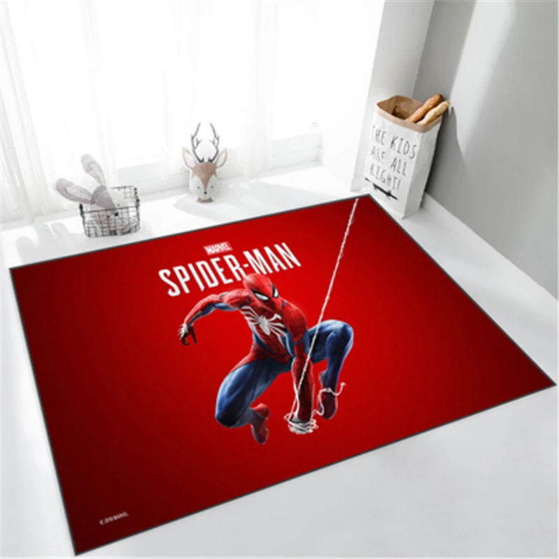 

80x160cm Cute Spiderman Baby Playmat Soft Flannel 3D Printed Area Rugs Rugs Anti-slip Large Rug Carpet for Living Room Decor