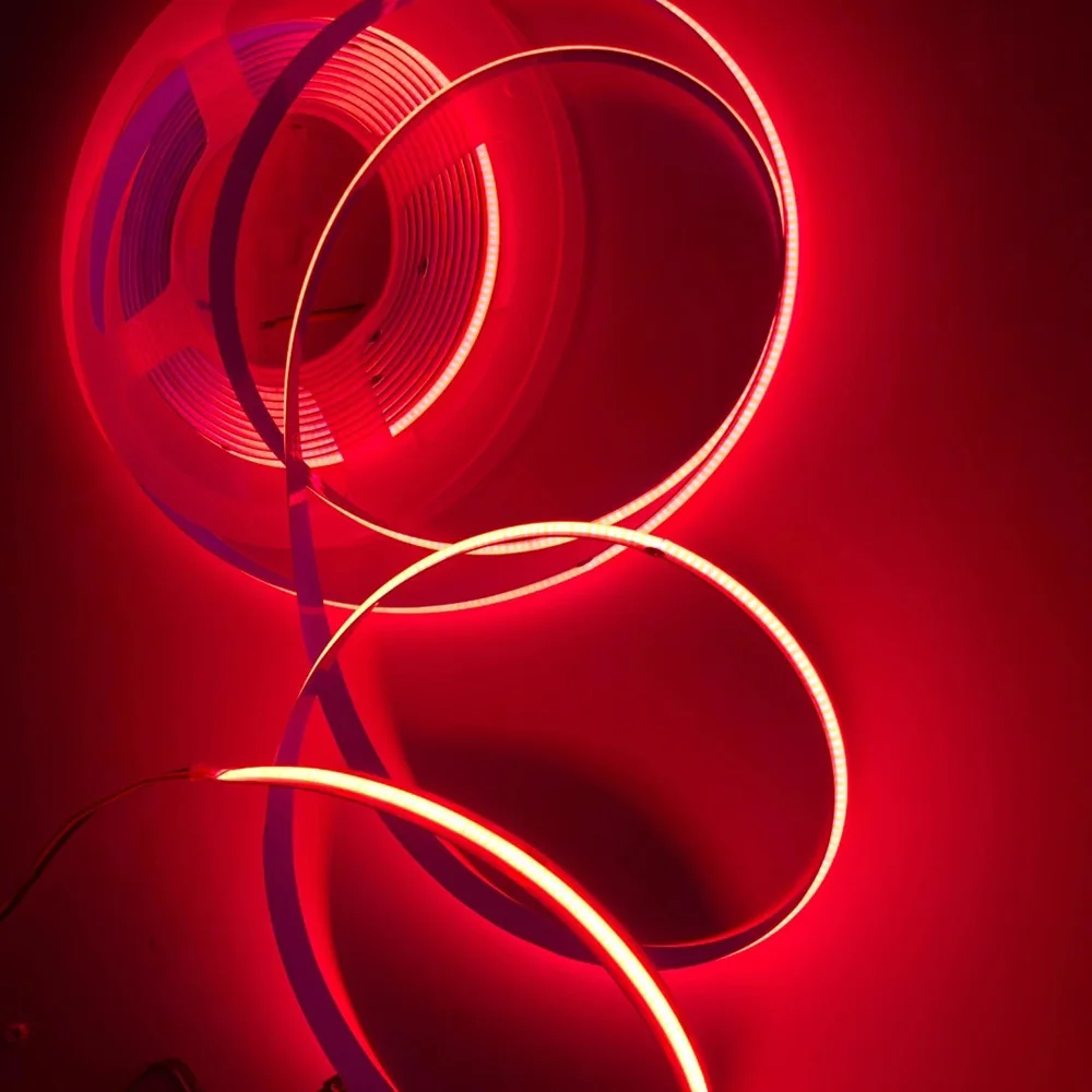 

FCOB LED Strip Light 384 LEDs High Density Flexible FOB COB Led Lights RA90 Warm White Natural White Red Dimmable DC12V 24V