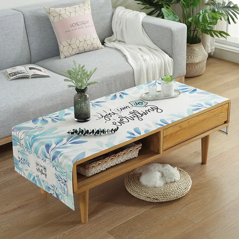 

Cotton Linen Rectangle Dustproof Universal Table Cloth Waterproof Oilproof Printed Home Protective Cover Tea Tables Cloths 1pcs