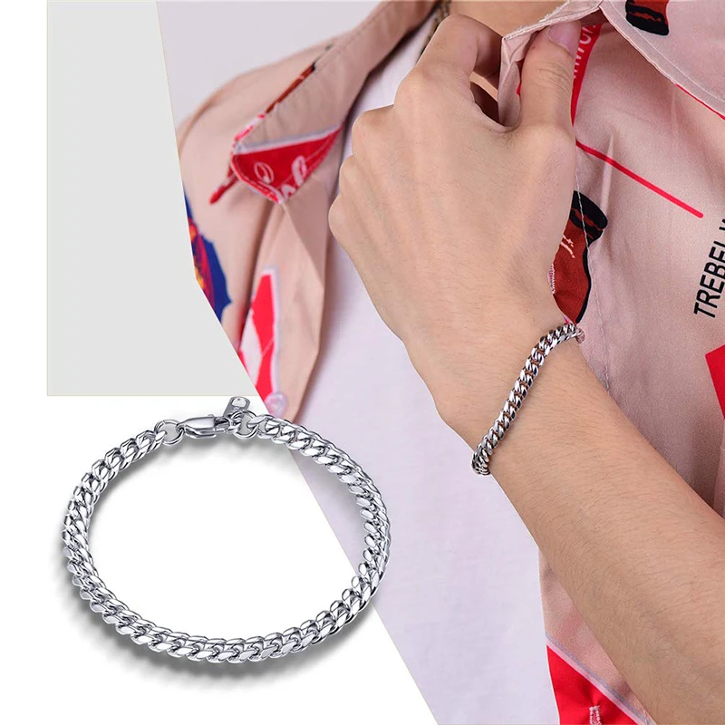 Мужской браслет цепочка из нержавеющей стали|Цепочки и браслеты| |