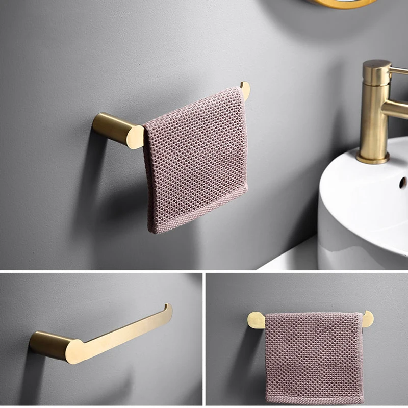 Матовый золотой набор оборудования для ванной комнаты настенный держатель