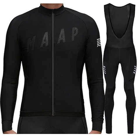 SET B Invierno roupa ciclismo RUNCHITA зимний термальный длинный рукав Велоспорт Джерси Набор велосипедная зимняя велосипедная Одежда наборы ciclismo - Цвет: SET B