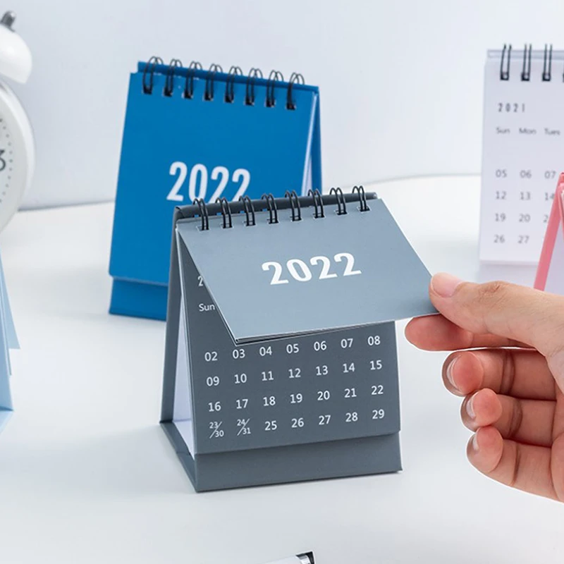 

2022 Mini Calendar Daily Scheduler Agenda Blue Simplicity Home Desktop Decoration Cute Office Stationery Supplies