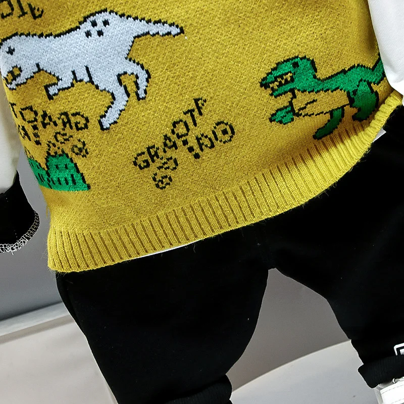 Детская футболка и штаны 3 шт./компл. осень модная одежда для маленьких мальчиков