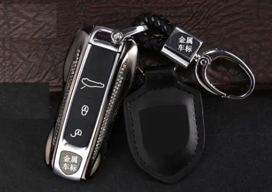 Gun black Ключ с бриллиантами кольцо сумка крышка брелок декорация ключ чехол для Porsche Panamera Cayenne - Название цвета: Gun black