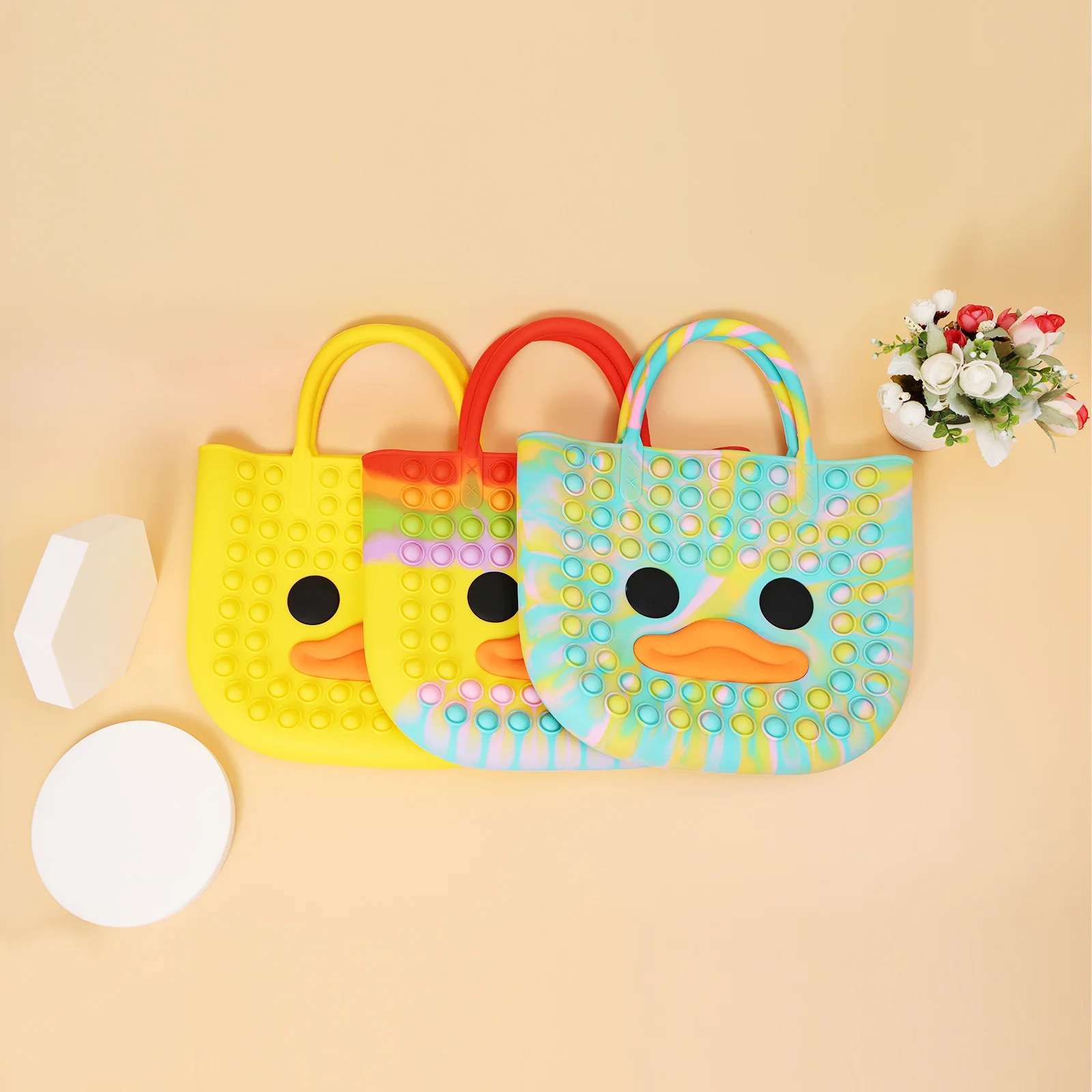 

Женский силиконовый тоут-кошелек, легкая мультяшная дамская сумочка с ручками, модные сумки с ручками