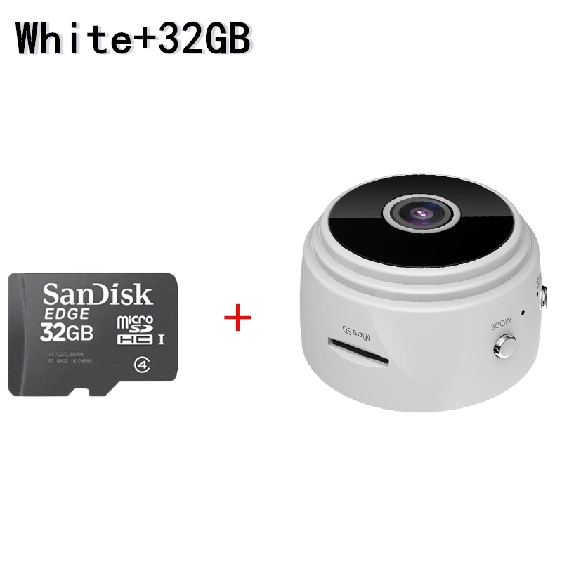 white add 32GB Card Беспроводная мини ip-камера для улицы, ночная версия, HD камера, видеокамера, диктофон, беспроводная маленькая камера безопасности - Цвет: white add 32GB Card