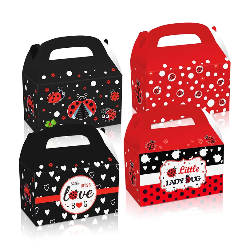 4 шт. бумажные коробки для конфет в виде божьей коровки | Дом и сад