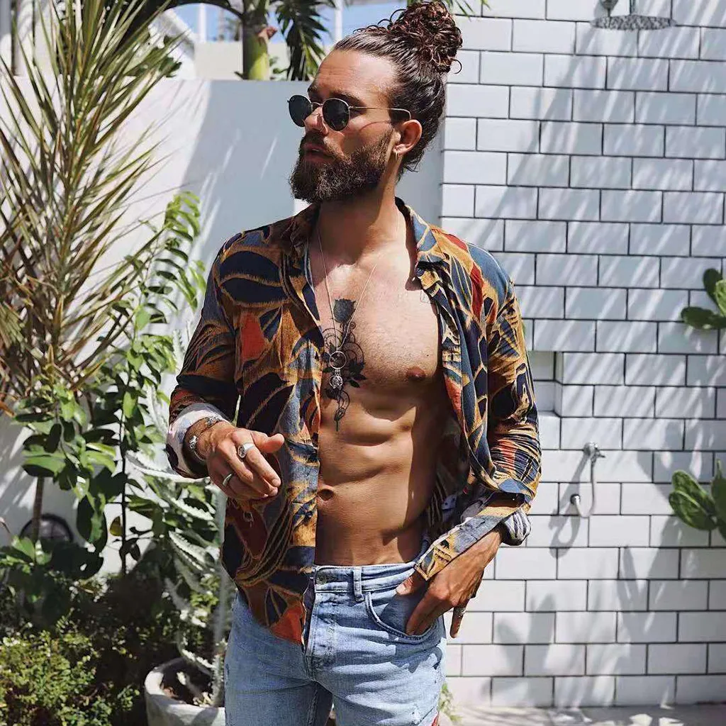 Прямая продажа с фабрики мужская летняя Модная Повседневная рубашка отворотом и