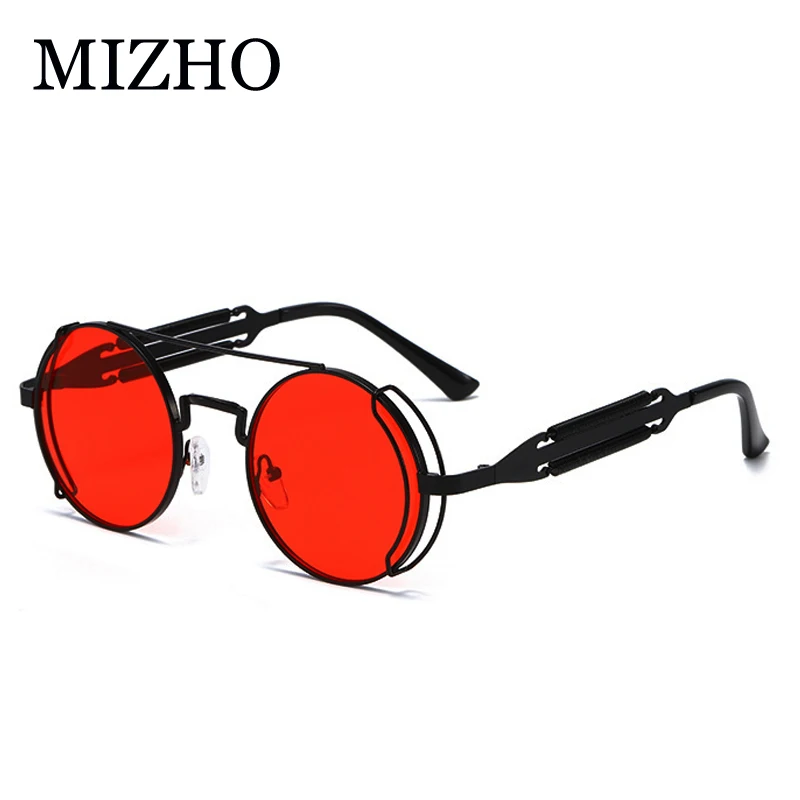 

MIZHO 2022 Vintage Men Sunglasses Women Retro Punk Style Round Metal Frame Colorful Lens Sun Glasses Fashion Eyewear Hip Hop